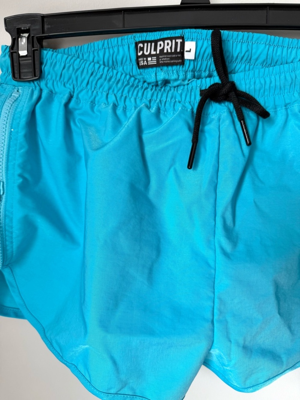 Culprit Turquoise Women's Active Gym Lifting Shorts with Drawstring - Picture 5 of 5